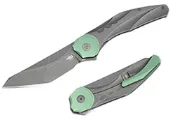 【瑞格華】Bestech EXCENTRIC 綠色黑噴砂石洗鈦柄 Frame Lock折刀 -M390鋼(黑噴砂石洗處理)