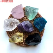 ##臺灣爆款## 天然水晶原石 毛料礦石 標本擺件  五色水晶石 魚缸花盆裝飾 擴香小石頭