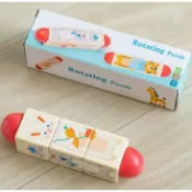 木製旋轉拼圖積木 幼兒手抓握教具｜動物海洋系列 邏輯思維開發 蒙特梭利感官玩具 專業保母推薦 益智手指精細動作訓練