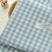 【巧巧布莊】#43164 藍格子日單先染棉布/柔軟棉澀～寬幅110*1碼