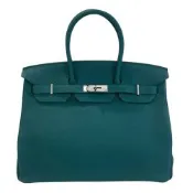 二手品 HERMES TOGO BIRKIN35 銀釦  綠色