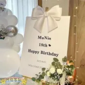 客製化 kt板 生日快樂 kt板 訂製 網紅 18歲 男女生日 佈置場景 裝飾 背景板 迎賓牌 氣球