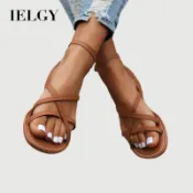 IELGY 羅馬涼鞋女夏季平底法式沙灘鞋