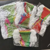 ☀️免運☀️臺灣有貨☀️可開票☀️施工旗警示帶三角旗工地串旗警戒線隔離安全警示繩小彩旗五顏六色優選