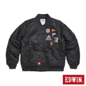 EDWIN 男款 BLUE TRIP 可拆袖徽章防寒外套(黑色)
