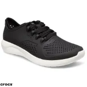 Crocs 卡駱馳 (女鞋) LiteRide徒步繫帶鞋-黑色-205234-001_洞洞鞋