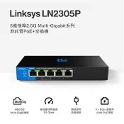 【良興購物網】Linksys 5-Port 2.5G Multi-Gigabit 非網管POE交換器(LN2305P-AH)