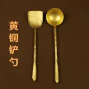 純手工黃銅鍋鏟鍋勺炒勺純銅炒菜鍋鏟銅鏟手工打造加厚銅鏟子炒勺