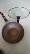二手商品 韓國Queen Art超硬鑄造Inoble立體塗層無毒不沾深炒鍋30CM(1鍋+1蓋)朝霞紅