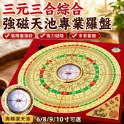 【高精度強磁】萬福堂三元三合綜合羅盤 6吋8吋9吋10吋 天池專業風水羅盤