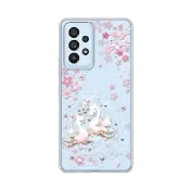 【apbs】Samsung Galaxy A53 5G 輕薄軍規防摔水晶彩鑽手機殼(天鵝湖)