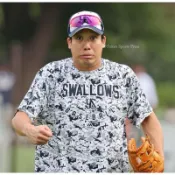 NPB 日本職棒 2023東京養樂多燕子 球員版 迷彩短袖 涼感  練習衣