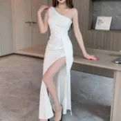 【夏季特惠】絕美白色晚禮服女2026新款高級感高級輕奢小眾氣質名媛性感魚尾裙