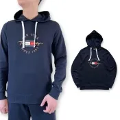 【Tommy Hilfiger】男生 帽TEE 經典字母國旗LOGO 居家休閒 薄款 長袖 連帽T恤