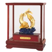 【全聯線上購】【開運陶源】雅鑑鑫品 純金 立體金箔櫥窗禮品～【雙魚吉慶】(29x17x34cm)