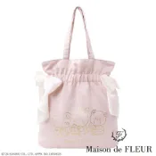 Maison de FLEUR 三麗鷗聯名-角色圖案燙金蝴蝶結緞帶縮口手提包(8A43F0J8400)