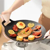 (店+)【捕夢網】韓式麥飯石烤盤 韓式烤盤 不沾烤盤 烤肉盤 燒烤盤 煎烤盤