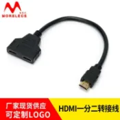 銀聯網日用品生活館 高清hdmi一分二轉接線hdmi一進二出分配器分頻器 公轉雙母轉換器