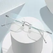 (店+)【LEEHER】無框眼鏡/眼鏡男/無邊框眼鏡/無度數眼鏡/斯文眼鏡/書生眼鏡/學生眼鏡/禮物/防藍光/眼鏡/純鈦眼鏡/鏡框/鏡架