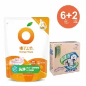 [好買市集] 橘子工坊天然無香精制菌洗衣精補充包-洗淨病毒1500MLX6入＋一滴淨免浸泡省時洗衣槽劑（200g/2包）*2盒