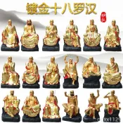 🔥🔥 大型羅漢佛像供奉十八羅漢家用金色伏虎羅漢達摩祖師降龍羅漢神像