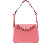【Hermes 愛馬仕】銀釦 EVERCOLOR Lindy 26cm_展示品(夏日玫瑰粉)