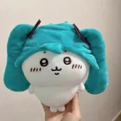 可愛chiikawa合體初音小八卡通毛絨公仔玩具玩偶娃娃自嘲熊小腳