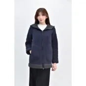 (M) uniqlo 刷毛連帽藍色外套二手衣