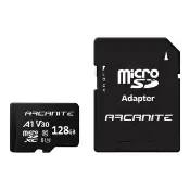 ARCANITE 128GB microSDXC 小卡 U3 UHS-I V30 A1 Class10 4K 記憶卡 (附SD轉接卡)