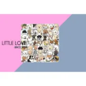 ［Little love ］狗狗大集合防水貼紙、禮物貼、電腦裝飾貼紙、行李箱裝飾貼紙、水杯裝飾貼（1入）