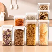 【台灣出貨】🍀厨房分類盒🍀保鮮盒 密封罐透明塑料家用廚房食品級堅果燕麥香料儲存罐五穀雜糧收納盒
