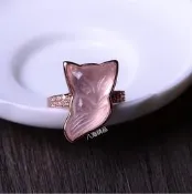 8海精品【戒指 狐仙 粉晶 特級頂級AAA級 馬達加斯加 粉水晶 狐狸 ~防小三旺桃花招貴人招媚財