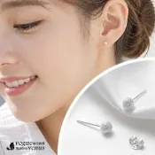 維克維娜 完美搭配 時尚感霧砂面小銀珠 925純銀耳環