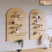 東方國際精品 （熱門爆品）（萬人回購好評）【精選】洞洞板實木牆面置物架 廚房客廳臥室收納架 壁掛式 承重 家用 隔板掛牆
