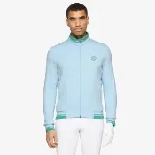 【GALVIN GREEN】男款 Daniel彈性全開襟保暖中層衣-水晶藍