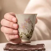 (可開發票/報價單）小雛菊聞香杯主人杯功夫陶瓷品茗杯家用水杯子單杯