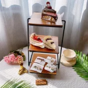 (店+)黑木系列 方形三層架 甜品架 飾品 展示架 蛋糕 點心 托盤 擺台 生日佈置 婚禮佈置 收納架 擺攤道具