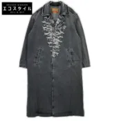 【DOKODEMO】Diesel 22AW D淨化草本-ROKU-LONG 炭灰色牛仔長外套 L 碼 [二手]