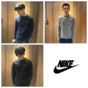 美國百分百【全新真品】Nike T恤 長袖 T-shirt 大學T 運動時尚 logo 素面 黑/深藍 K219