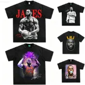 雷霸龍 詹姆斯 LeBron James厚磅寬鬆短T 韓版落肩T恤 衣服 短袖上衣 歐美 潮T 可愛 潮流 創意 街頭
