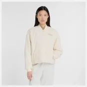 【NEW BALANCE】NB 外套 女 運動風衣外套 棒球外套 美規 米白 WJ53502PEF(S2316)