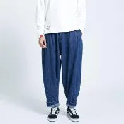 【EDWIN】江戶勝 男裝  石洗大泡AB牛仔褲(中古藍)