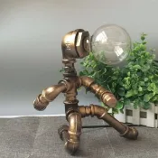 美式工業風創意水管燈裝飾台燈機器人台燈禮物台燈