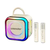 (店+)【WONDER 旺德】行動KTV藍牙K歌雙麥組 奶茶白 WS-T052U