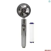 （可開發票）手持式淋浴頭帶渦輪風扇開關暫停開關濾節水高壓淋浴頭g12 360度旋轉浴室淋浴頭浴缸手持淋浴頭（滿額免運）