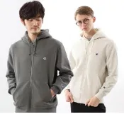 【Champion】官方直營 男款-BASIC 經典刺繡C標拉絨拉鍊連帽外套/休閒外套-2色(C3-Y140-日規)