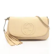 【DOKODEMO】【二手】Gucci Soho Interlocking G 單肩包 536224 象牙色皮革 女士 Soho Interlocking G 單肩包