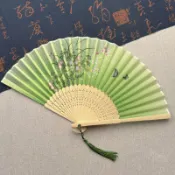 喜挖2店 新中式木扇骨紙扇面22根折疊漢服古風夏日兒童團扇舞蹈摺扇扇子