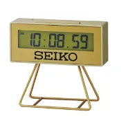 大高雄鐘錶城 seiko SK037 精工鐘 (QHL062G) 城市路跑電子立鐘 金色 9.3 x 10.4 x 4.5cm ｜樂天領券現折★全館特惠中★指定刷卡回饋10%