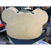 100%台灣手做檜木多功能手提米奇可愛造型置物盒尺寸29X9.5X22公分可聞香沒上漆閃花重油味道濃郁特價出清請先詢問庫